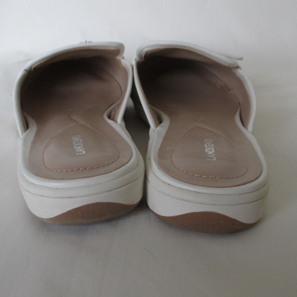Lands' End Ivory Shimmer Buckle Mule Shoes 8 - Picture 6 of 8